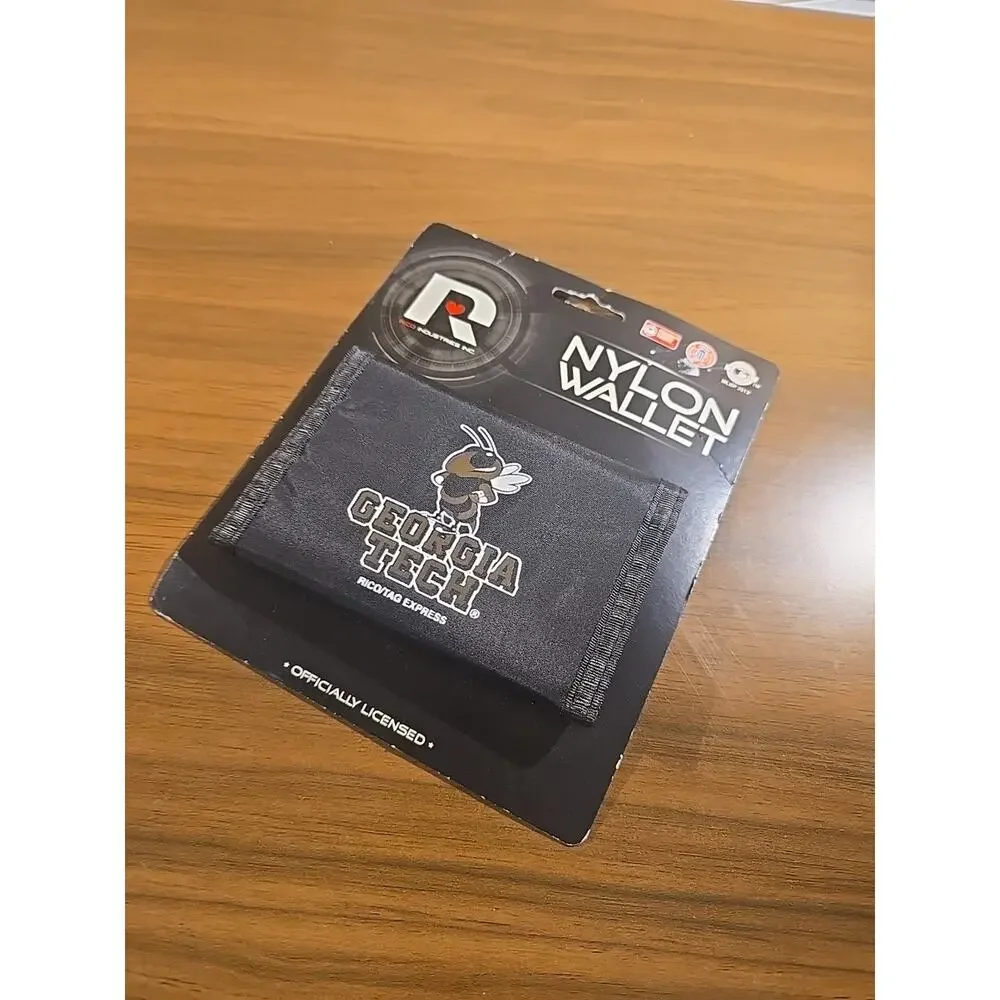 Georgia Tech Yellow Jackets NCAA Black Nylon Wallet NEW